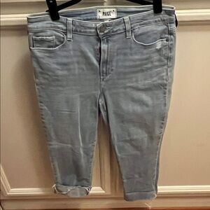 PAIGE Women's Soft Blue Cropped Jeans
